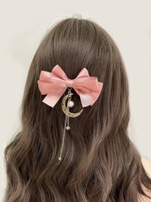 Kẹp tóc trang trí nơ - Hồng - Xem 1