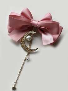 Kẹp tóc trang trí nơ - Hồng - Xem 2