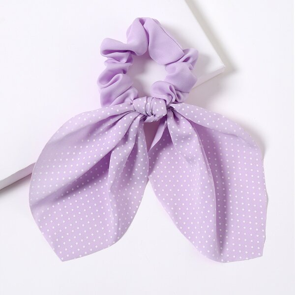 

Toddler Girls Polka Dot Print Hair Tie, Mauve purple