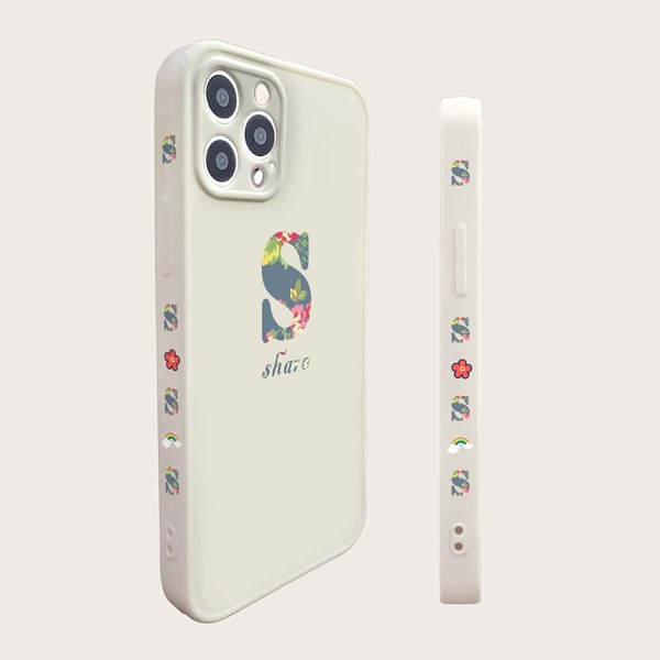 

Letter Graphic Phone Case, White