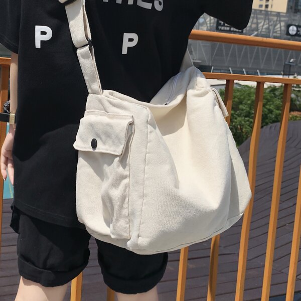 

Solid Crossbody Bag, White
