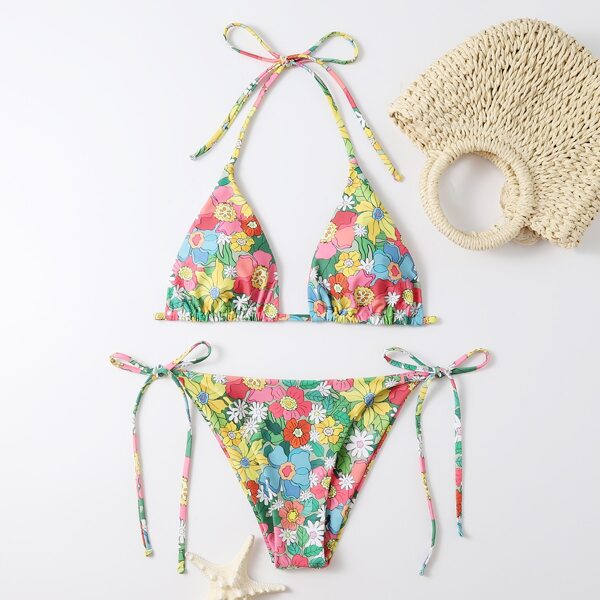 

Бикини с цветочным принтом, Зелёный