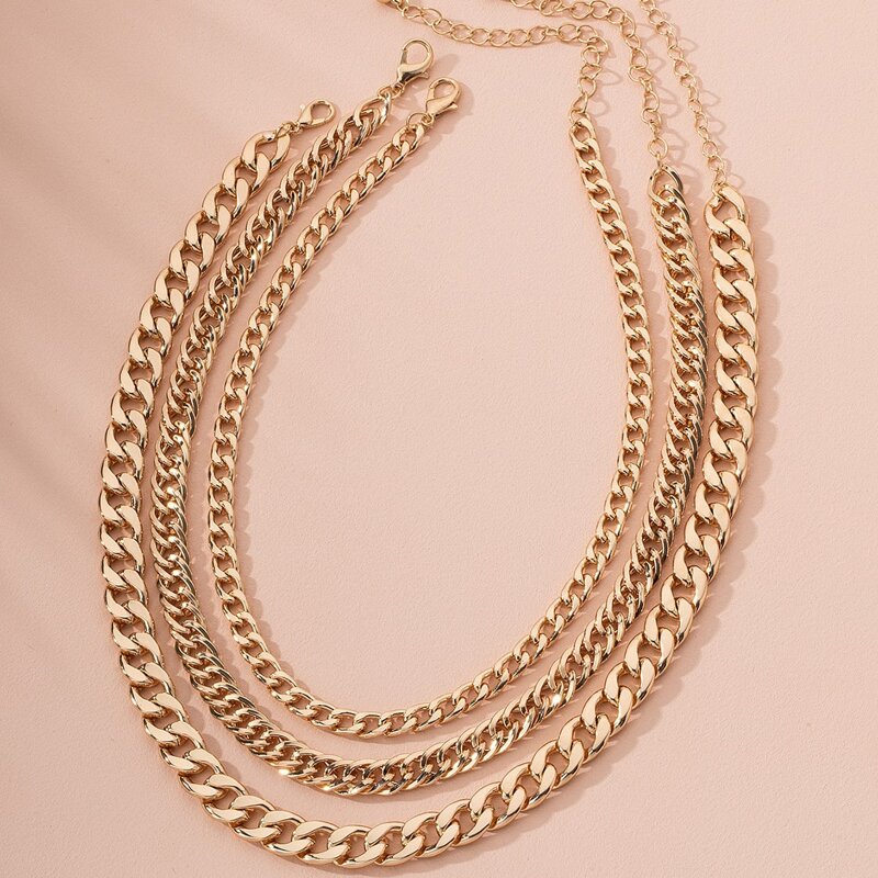 

3pcs Minimalist Chain Necklace, Gold