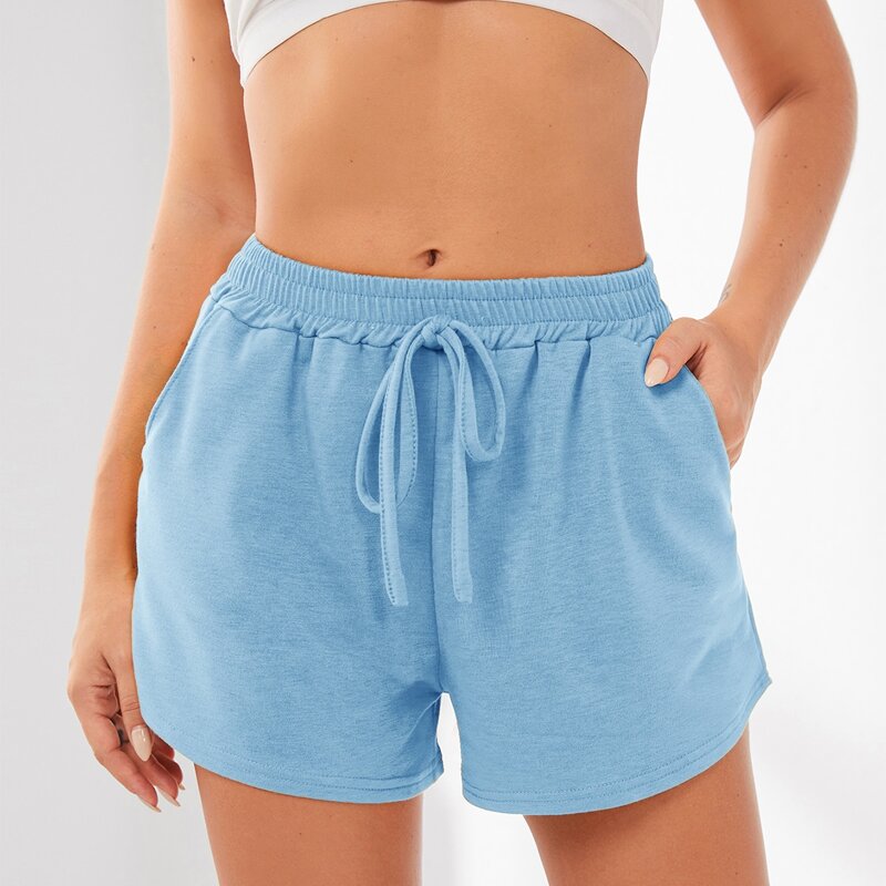 

Knot Pocket Side Sports Shorts, Baby blue