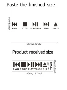 Pegatina de pared con estampado de letra - Negro - Ver 2