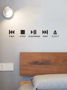 Pegatina de pared con estampado de letra - Negro - Ver 4