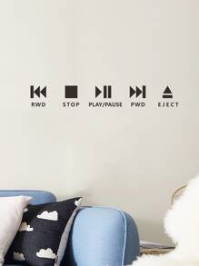 Pegatina de pared con estampado de letra - Negro - Ver 5