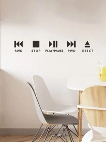 Pegatina de pared con estampado de letra - Negro - Ver 6