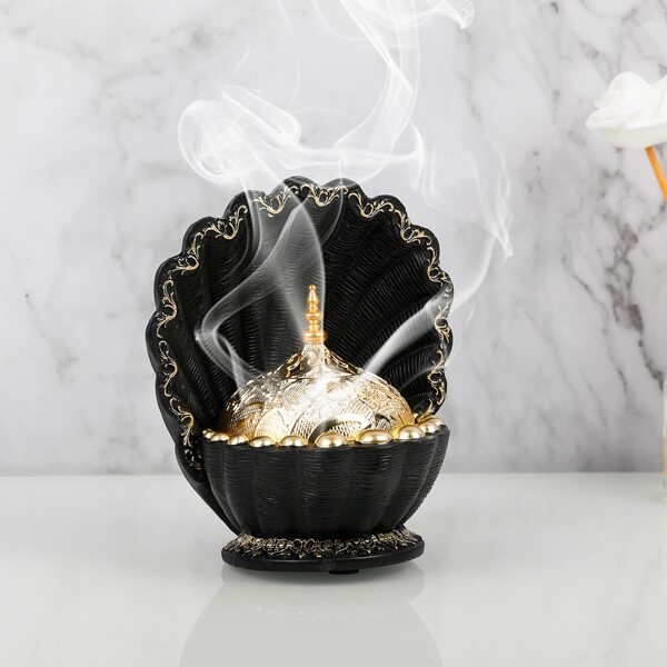 

Shell Design Incense Burner, Black
