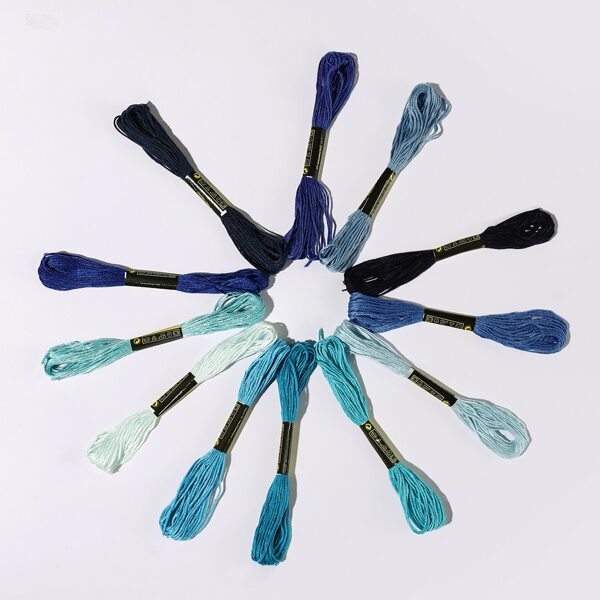 

12pcs DIY Embroidery Thread, Multicolor