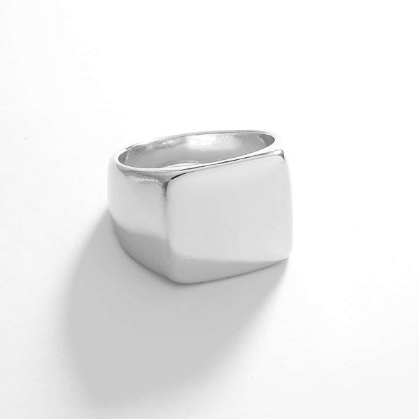 

Men Geometric Design Ring, Silver