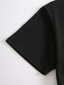 Camiseta con estampado de flor y desierto - Negro - Ver 3