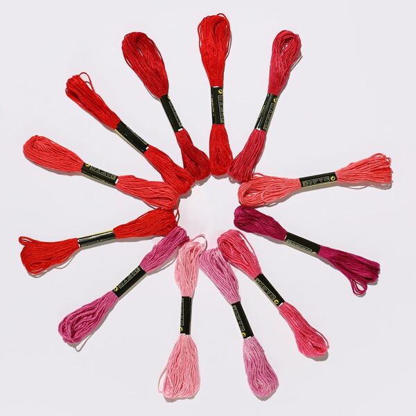 

12pcs DIY Embroidery Thread, Multicolor