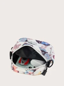 Mini Butterfly Graphic Crossbody Bag - Multicolor - View 4