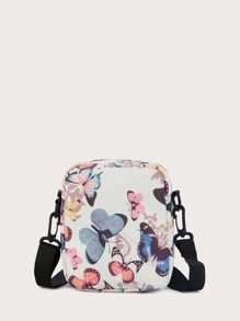 Mini Butterfly Graphic Crossbody Bag - Multicolor - View 5