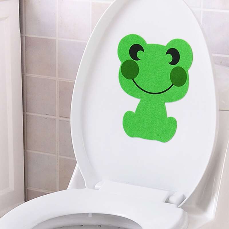 

1pc Cartoon Frog Toilet Sticker, Multicolor