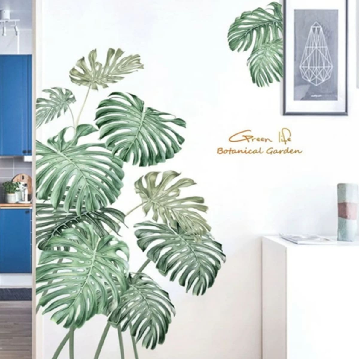 

1pc Plant Pattern Wall Sticker, Green