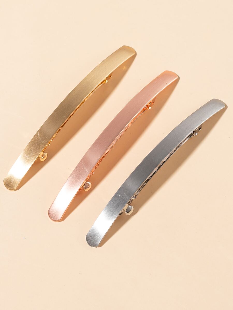 3pcs Geometric Hair Clip Casual Claw Clips Hair Claws Hair Barrettes, School Stuff, Hair Accessories, Head Accessories, Hair Accessories For Women, Hairpin - Multicolor - View 1