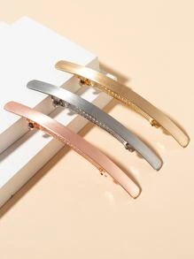 3pcs Geometric Hair Clip Casual Claw Clips Hair Claws Hair Barrettes, School Stuff, Hair Accessories, Head Accessories, Hair Accessories For Women, Hairpin - Multicolor - View 3