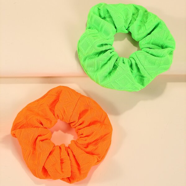

2pcs Solid Scrunchies, Multicolor