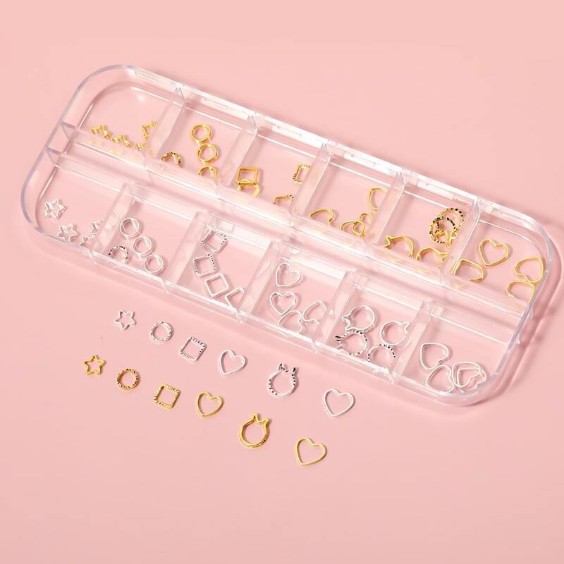 

1box Geometric Nail Art Decoration, Gold
