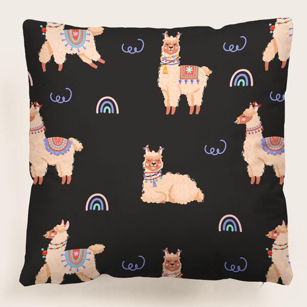 

Alpaca Print Cushion Cover Without Filler, Multicolor