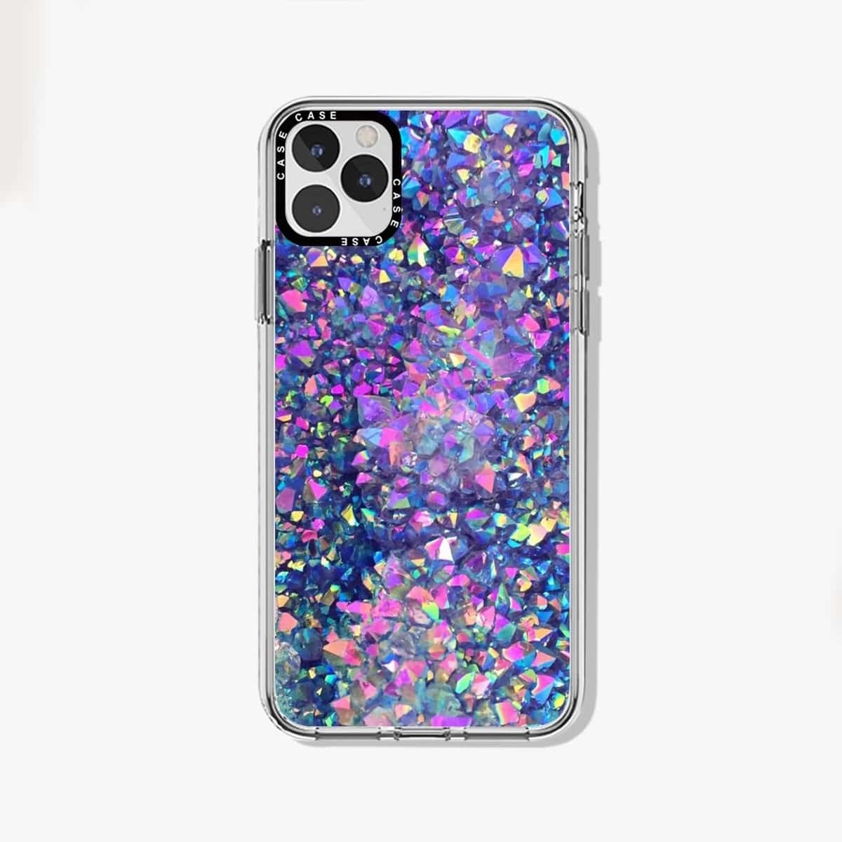 

Glitter Pattern Phone Case, Purple