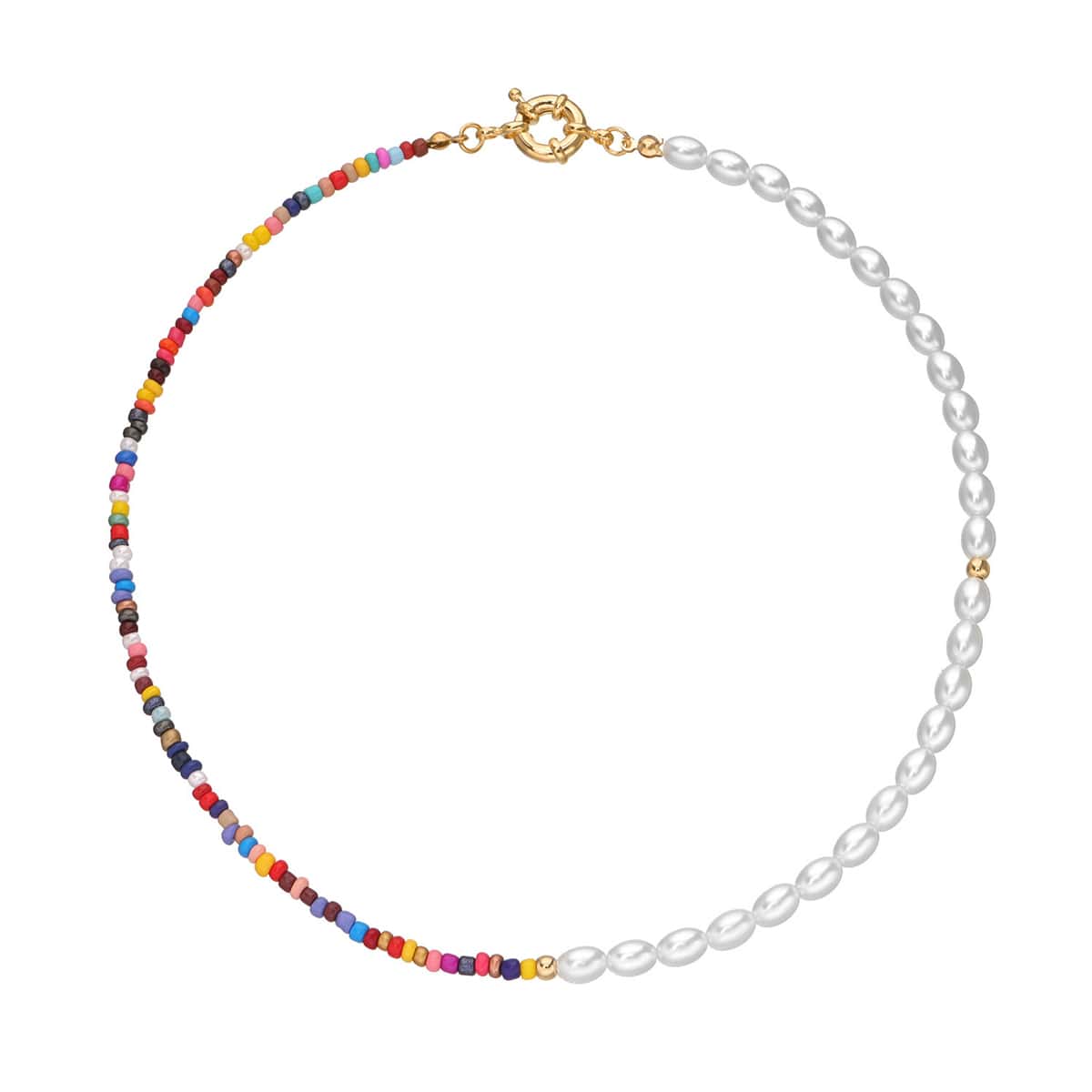 

Faux Pearl Beaded Necklace, Multicolor