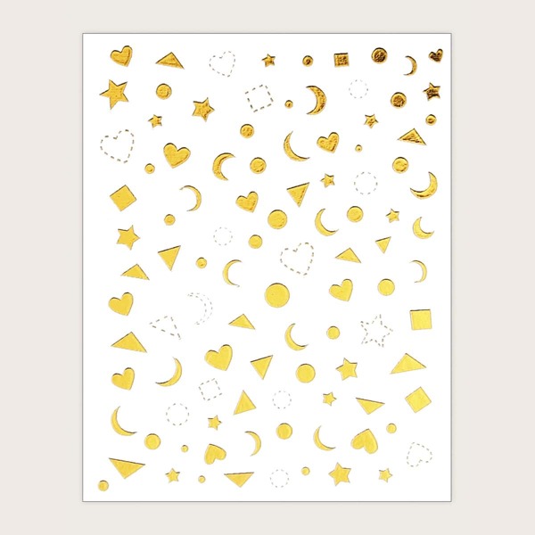 

1sheet Geometric Pattern Nail Sticker, Gold