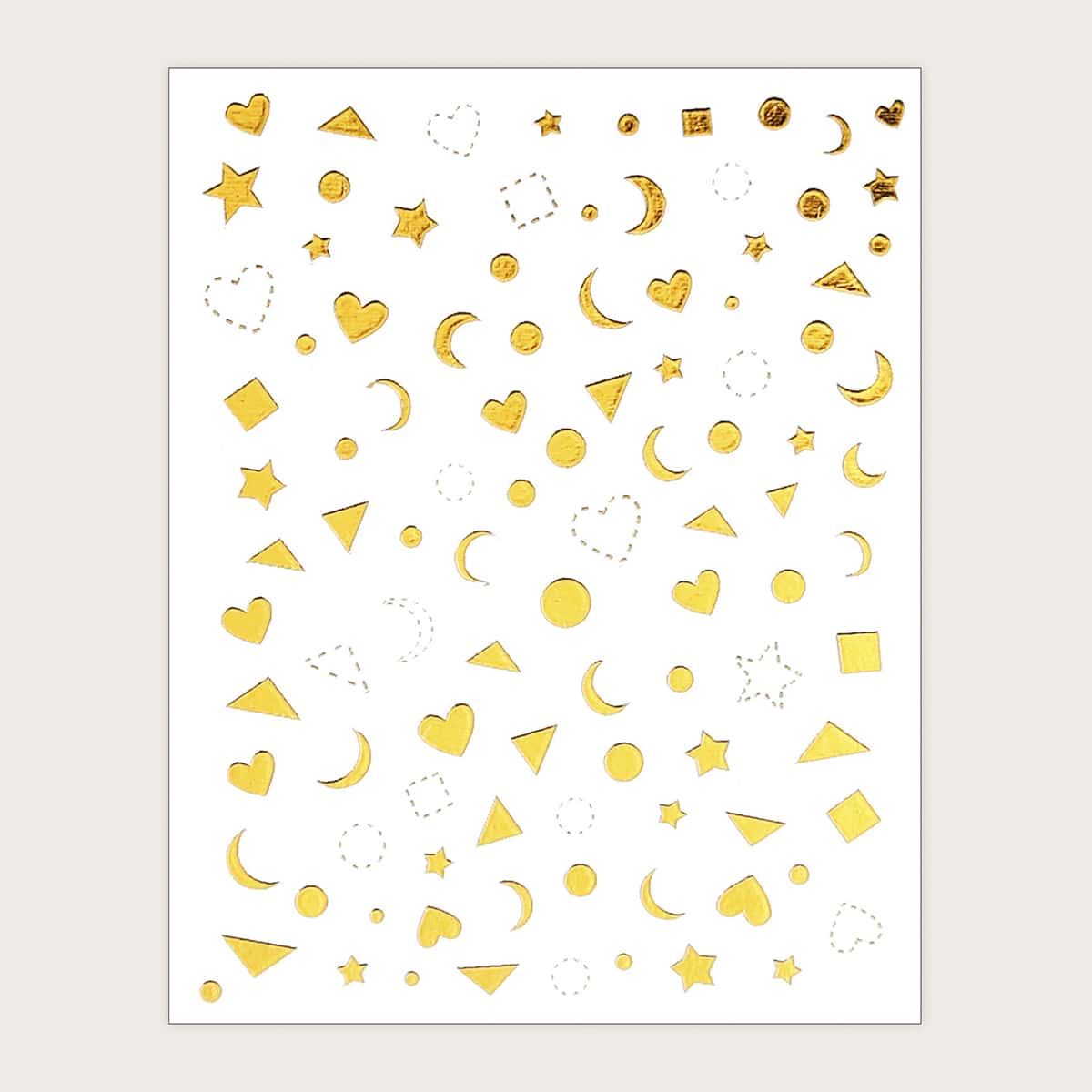 

1sheet Geometric Pattern Nail Sticker, Gold