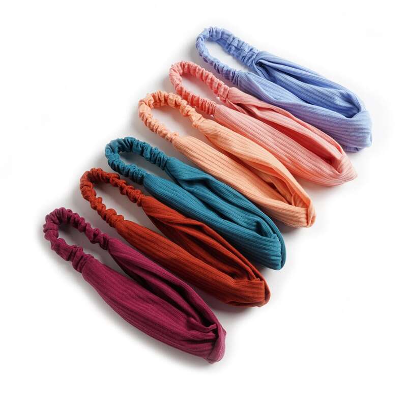 

6pcs Solid Hair Band, Multicolor