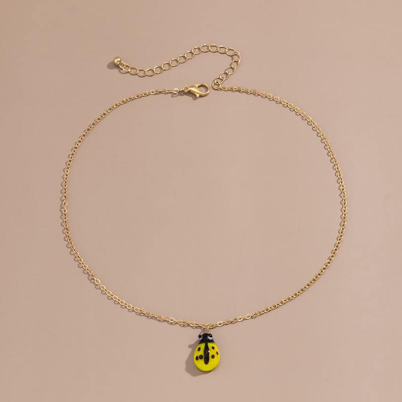 

Ladybug Pendant Necklace, Yellow