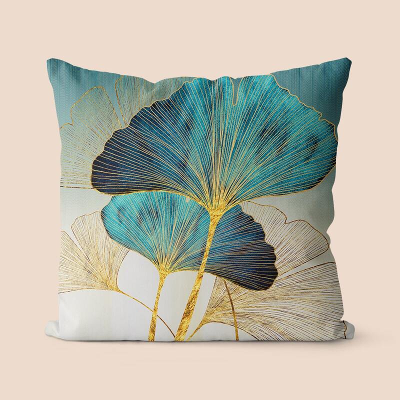 

Ginkgo Biloba Leaf Cushion Cover Without Filler, Multicolor