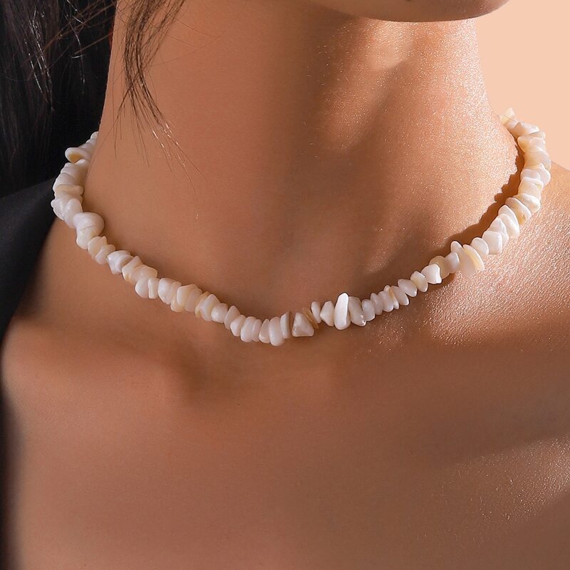 

Stone Beaded Necklace, White