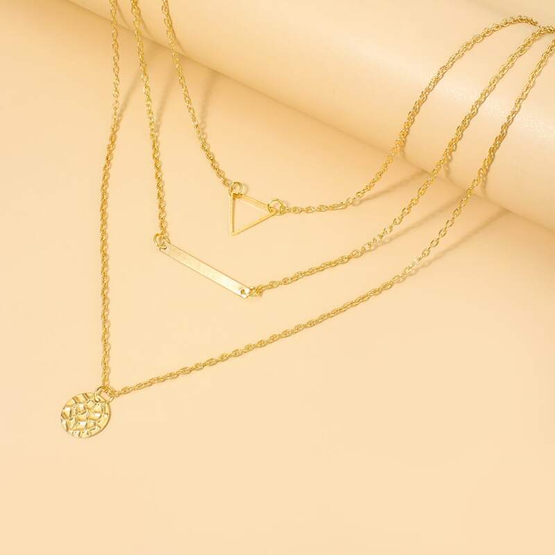 

Geo Layered Necklace, Gold