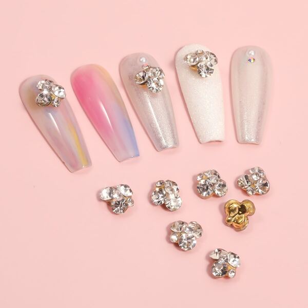 

10pcs Rhinestone Nail Art Decoration, Silver