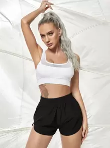 Gameset SHEIN Sport Breathable 2 In 1 Sports Shorts Sweater Shorts - Black - View 5