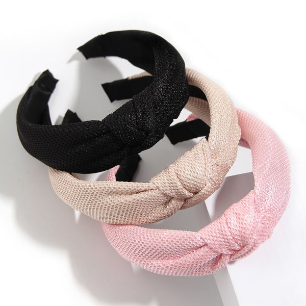 

3pcs Knot Design Headband, Multicolor