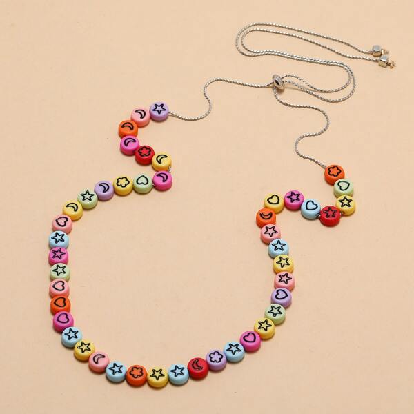 

1pc Beaded Necklace, Multicolor
