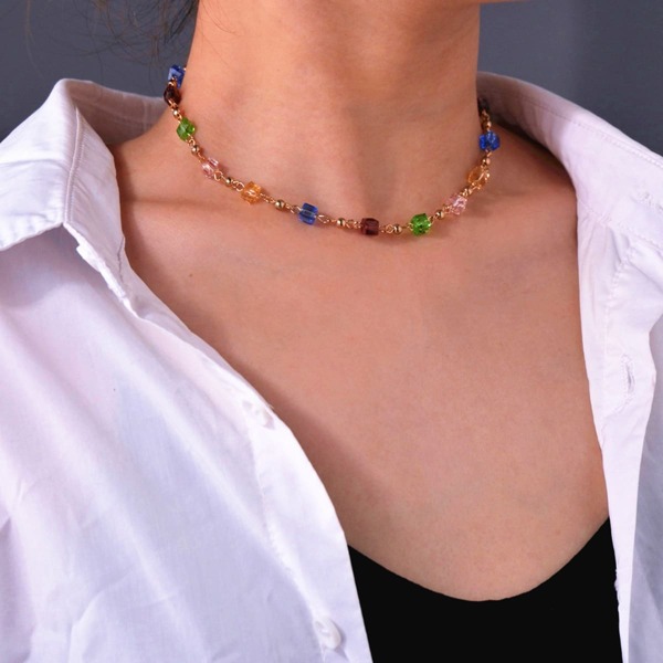 

Crystal Decor Choker, Multicolor