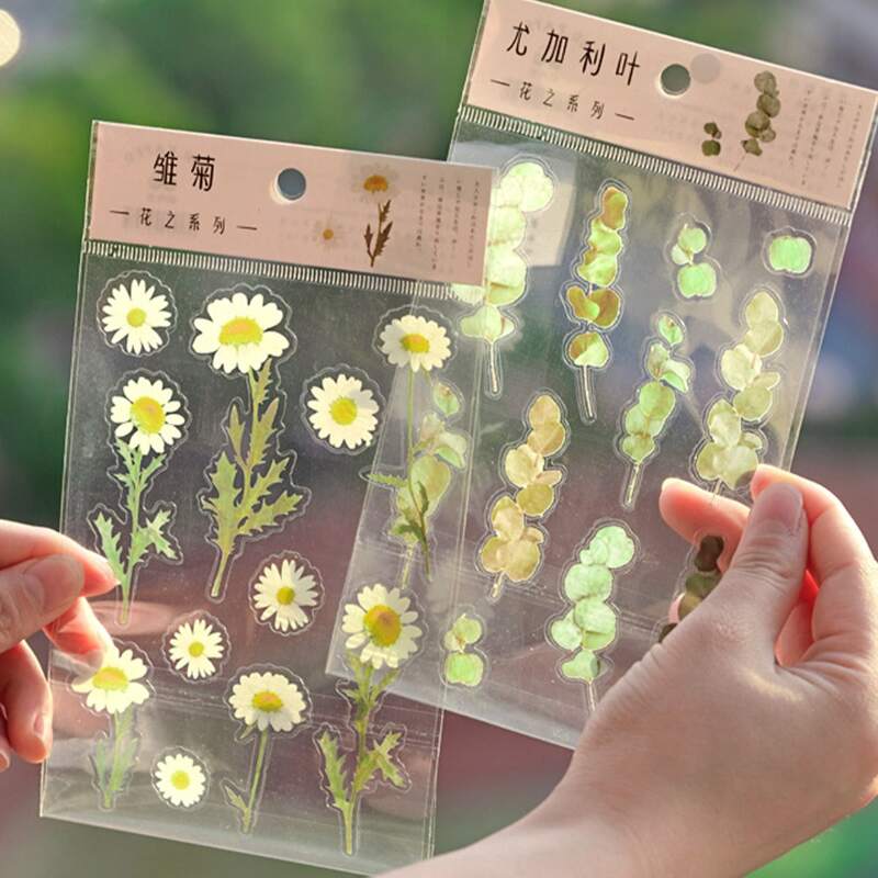 

6pcs Floral Pattern Sticker, Multicolor