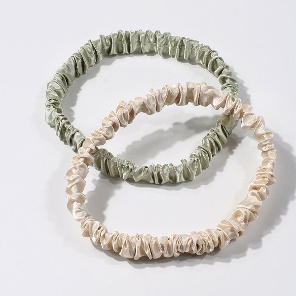 

2pcs Solid Hair Band, Multicolor
