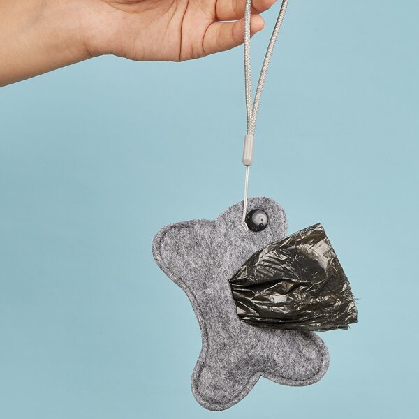 

1pc Bone Shaped Pet Poopbag Dispenser, Dark grey