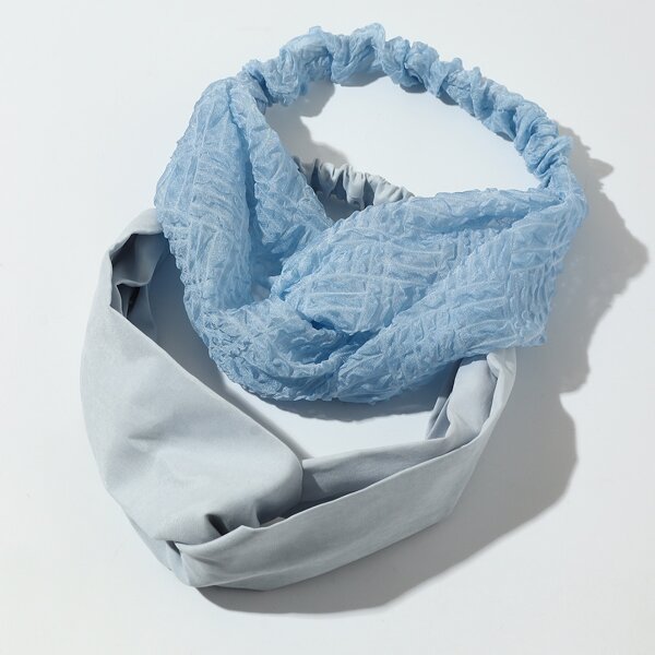 

2pcs Solid Hair Band, Blue