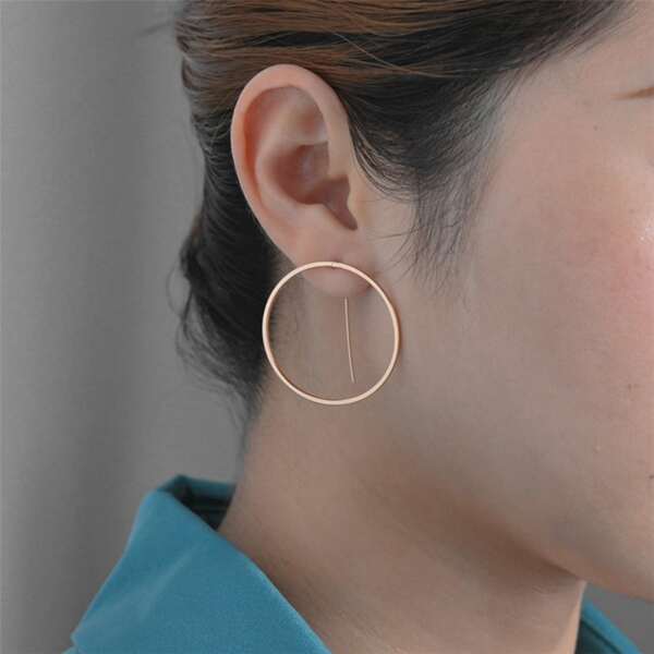 

Round Decor Earrings, Gold