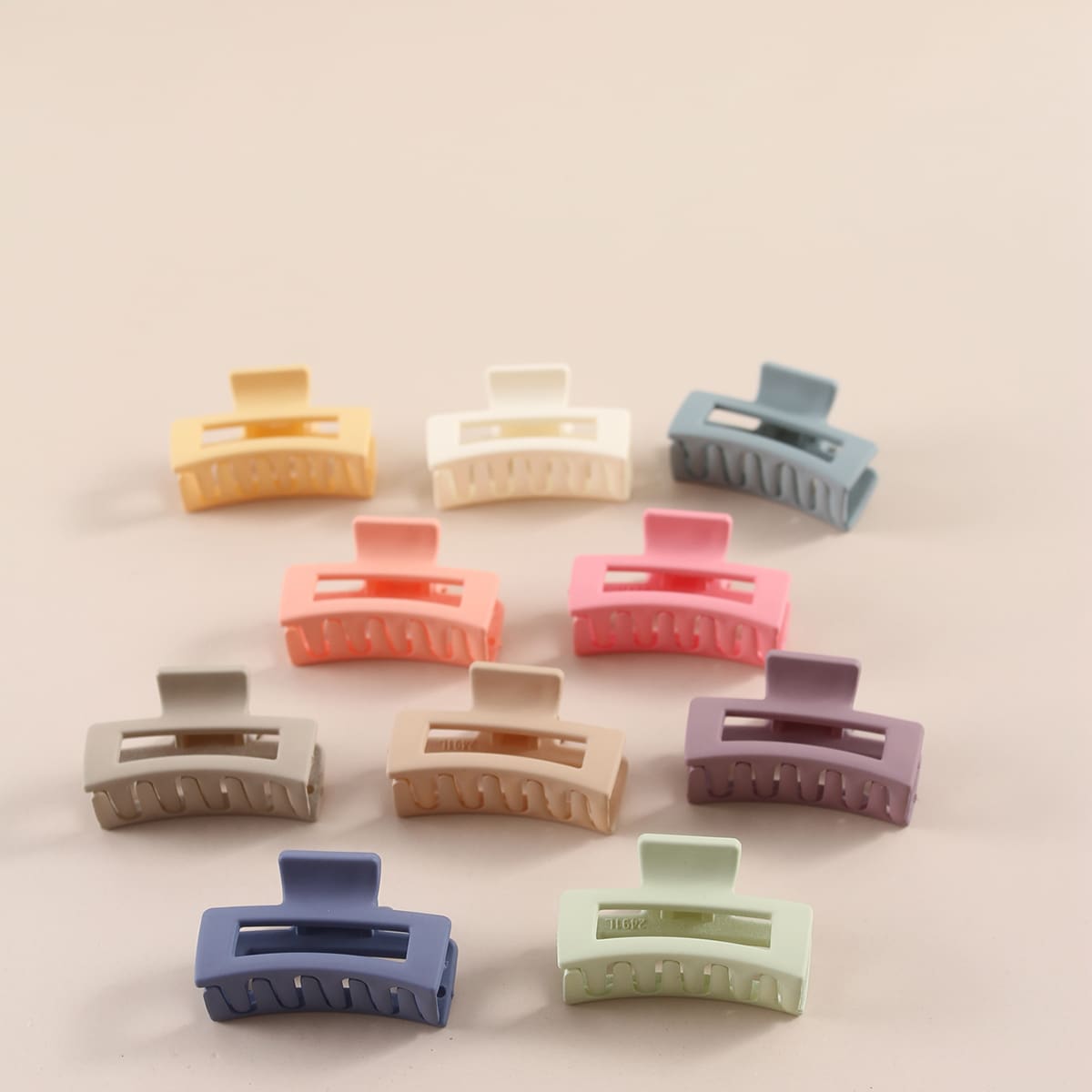 

10pcs Solid Hair Claw, Multicolor