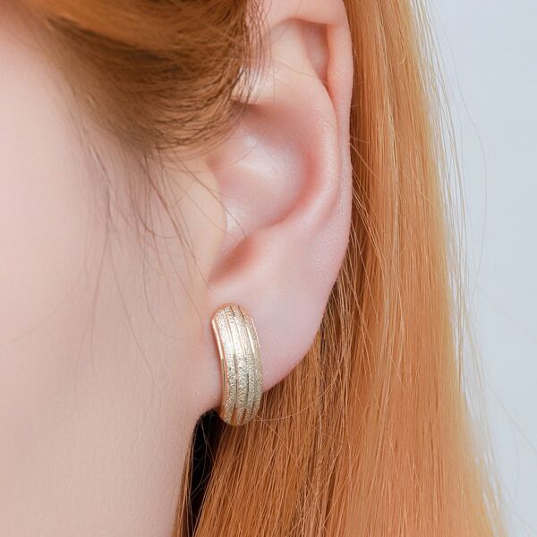 

1pair Simple Earrings, Gold