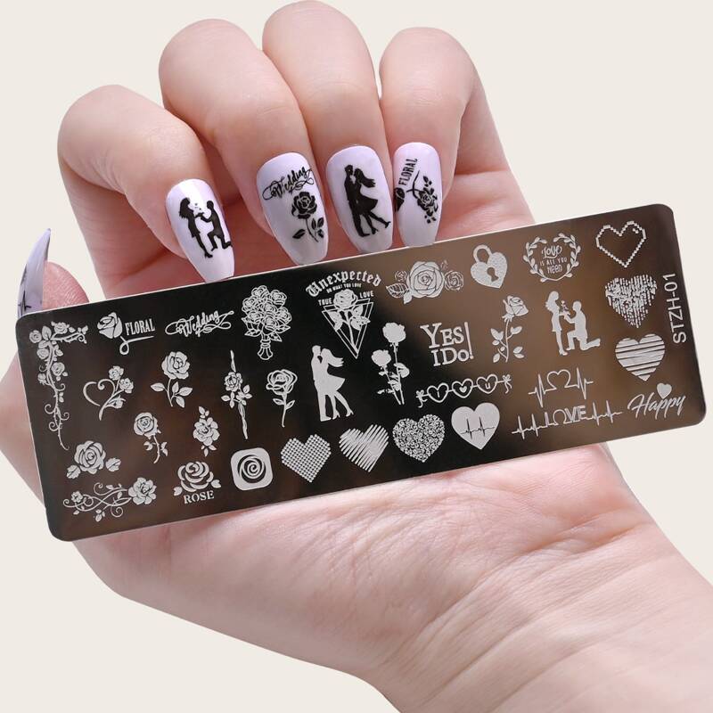 

9pcs Nail Art Stamping Scraper Plate Tool Set, Silver