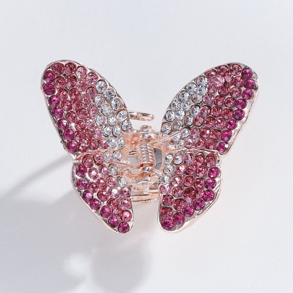 

Rhinestone Butterfly Design Hair Claw, Pink