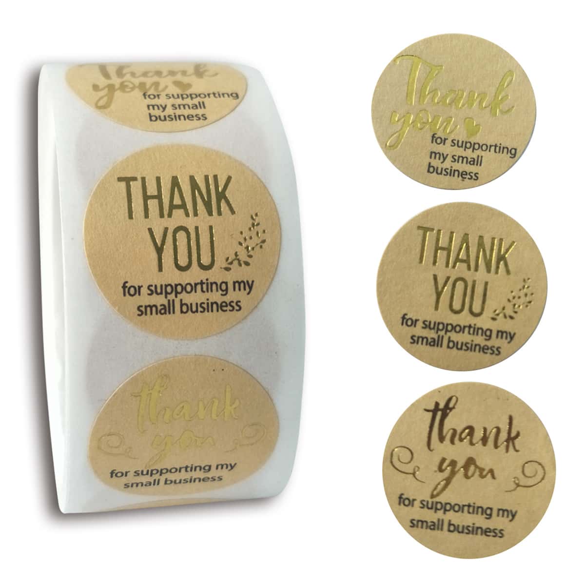 

1roll Slogan Graphic Sticker, Gold